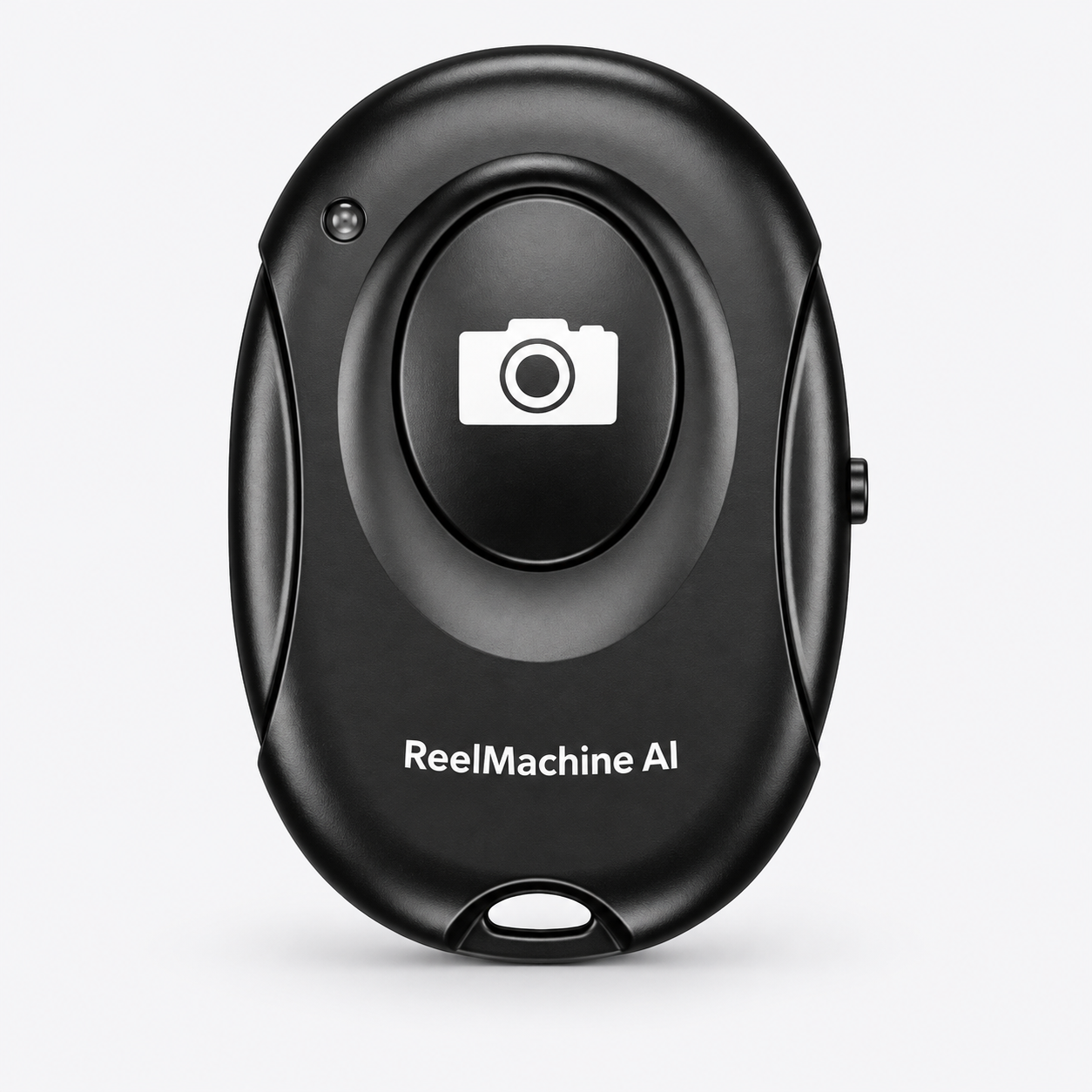 ReelMachine AI branded black handheld remote concept